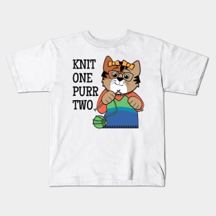 Knit One Purr Two Cat Kids T-Shirt